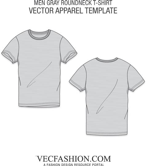 Download Gray Roundneck Tshirt Vector Template