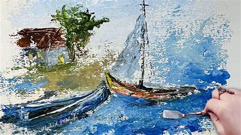 Acryic Painting How To Paint With Palette Knife A Landscape Painting