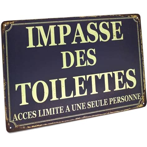 Impasse Des Toilettes Pancarte En M Tal Panneau Poster Plaque