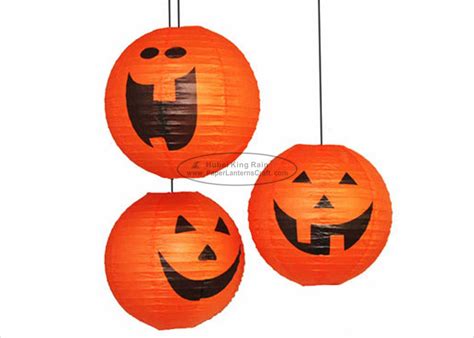 Hanging Halloween Paper Lantern Lights / 14" 16" Pumpkin Paper Lanterns Craft