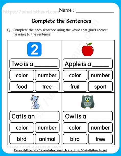 1st Grade Sentences Worksheets