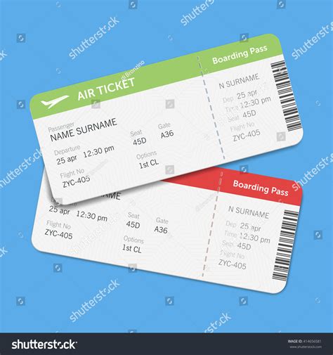 Set Airline Boarding Pass Tickets Shadow 库存矢量图免版税414656581 Shutterstock