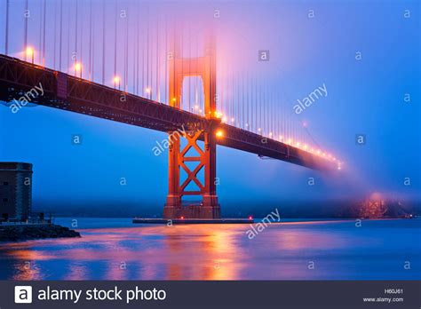 Golden Gate Bridge San Francisco At Dusk Stock Photo Alamy