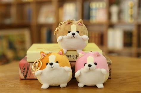 10 Pcs Lot Cute Corgi Plush Toy Keyring Keychain Pendant Kawaii Soft