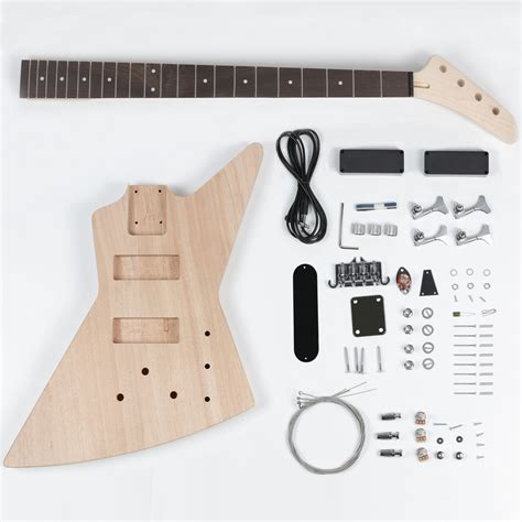 Leo Jaymz Diy Electric Bass Guitar Kits Mahogany Body Maple Neck And Rosewood Fingerboard