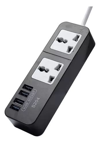 Zapatilla Multinorma 2 Enchufes Universales Y 4 Usb Oficina