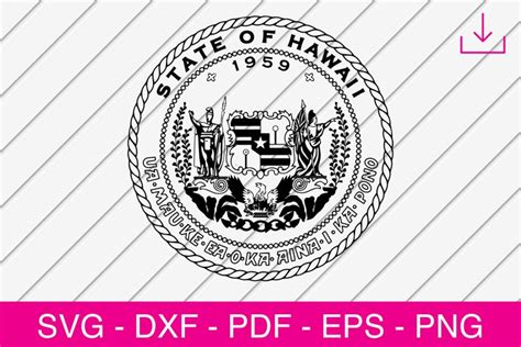 Hawaii Svg Hawaiian Seal Svg Coat Of Arms Badge