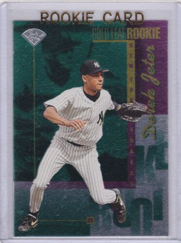 Derek Jeter Rookie Card Gold Leaf New York Yankees Foil Baseball Rc Ebay