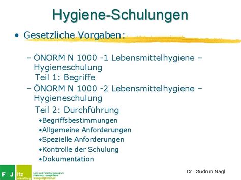 HygieneSchulungen Gesetzliche Vorgaben NORM N 1000 1 Lebensmittelhygiene