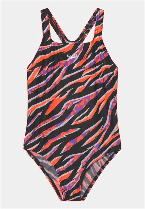 Speedo Allover Medalist Swimsuit Black White Black Zalando Ie