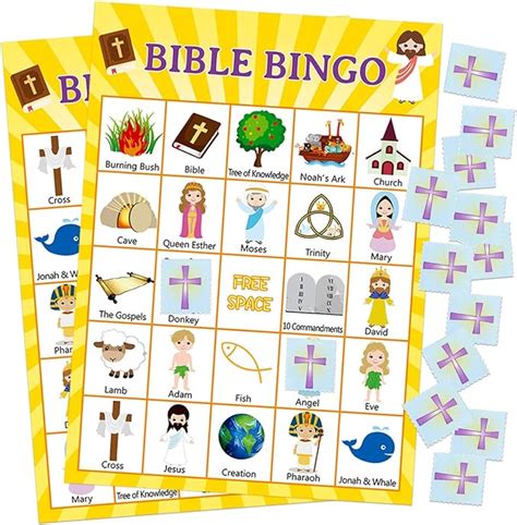 Fancy Land Bible Bingo Game For Vacation Bible School 24 Players For