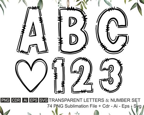 School Doodle Font Png Etsy