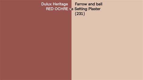 Dulux Heritage Red Ochre Vs Farrow And Ball Setting Plaster 231 Side By Side Comparison