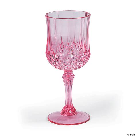 Pink Patterned Plastic Wine Glasses Oriental Trading