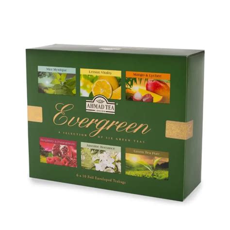 Zestaw Herbat Zielonych W Kopertach Ahmad Tea Evergreen Smak W