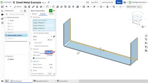 Tech Tip Using Onshapes Variable Studios To Drive Sheet Metal Design