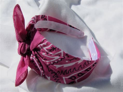 Bandana Knot Headband Dark Pink By Shirkdesigns On Etsy