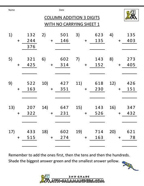 Free Simple Math Addition Worksheets