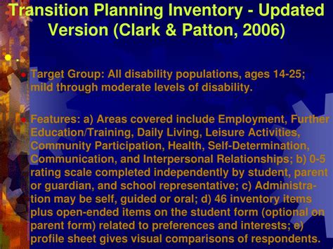 Ppt Assessment For Transition Planning The Transition Assessment