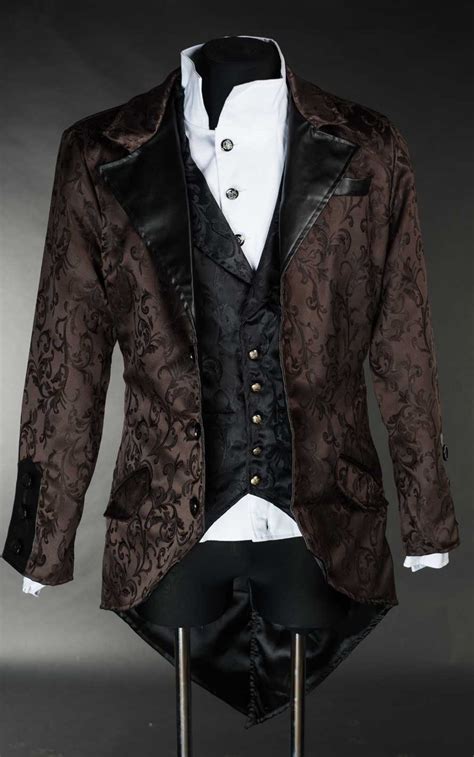 Veste Steampunk Marron Homme Avec Coupe En Queue De Pie