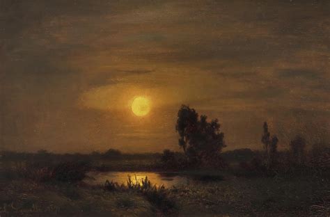 Louis Douzette Moonrise At The Pond Widewalls