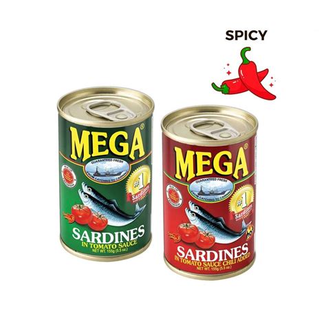 Mega Sardines Tomato Sauce With Chili Hot Spicy G Easy Open Can Ikan