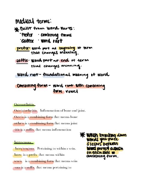 Word parts - Osteoarthritis Oste/o/arthr/itis – Inflammation of bone