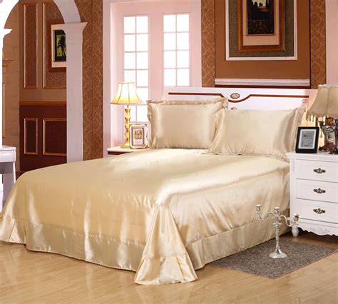 1pcs Silk Satin Flat Sheets Twin Queen King Size Single Double Bed