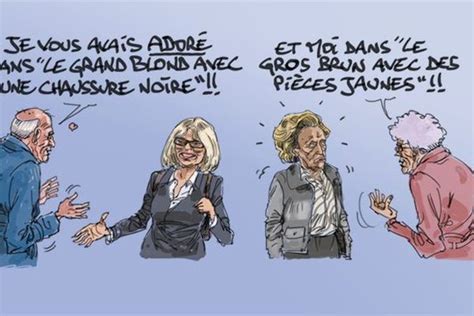 Dessin du jour Bernadette Chirac et Mireille Darc en visite à Epernay