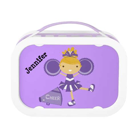 Personalized Purple Cheerleader Lunch Box Zazzle