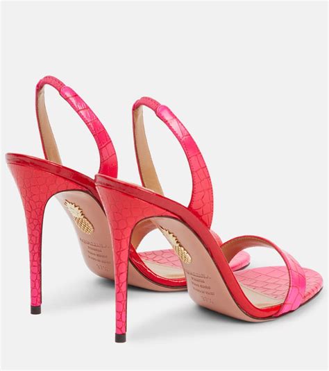 Aquazzura So Nude Croc Effect Leather Sandals Smart Closet