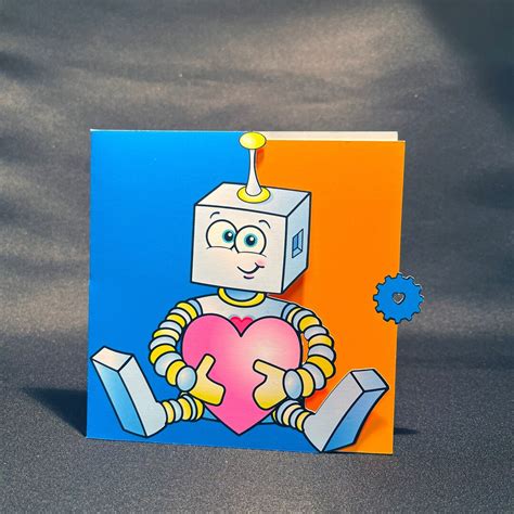 Interactive Birthday Greeting Card Doodlybot Silver Etsy