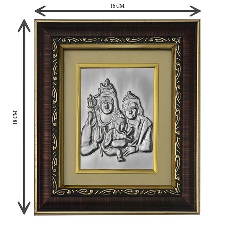 Shiv Parvati Silver Plated Photo Frames Pray Everyday