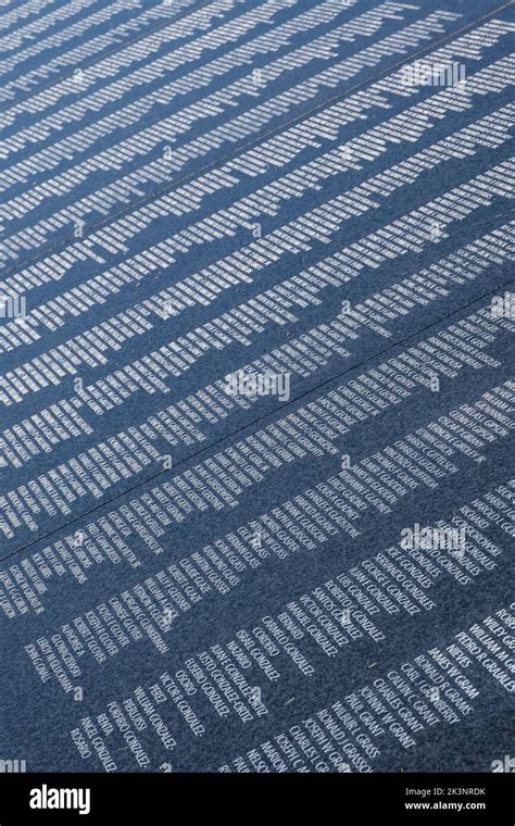 Korean War Memorial Wall Of Remembrance Containing Names Of American