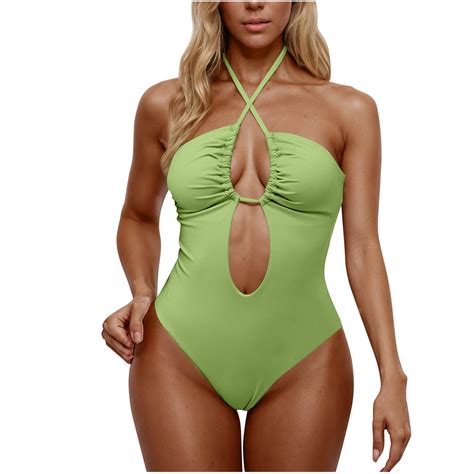 Levmjia Women S One Piece Swimsuits Backless Adjustable Bikini Set High Waisted Slimming