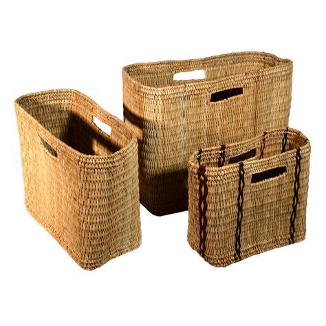 Oblong Bulrush Storageshopping Baskets Roudham Trading