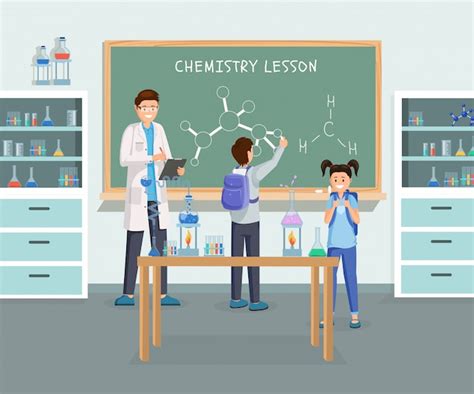 Premium Vector Chemistry Lesson Flat Illustration