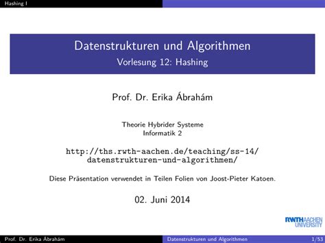 Datenstrukturen Und Algorithmen