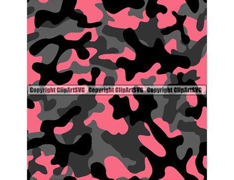 Pink Camo Camouflage Seamless Pattern Army Print Military Hunt Etsy