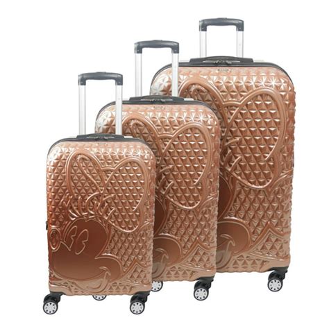 Disney Ful Minnie Mouse Hardside 3 Piece Luggage Set Rose Gold