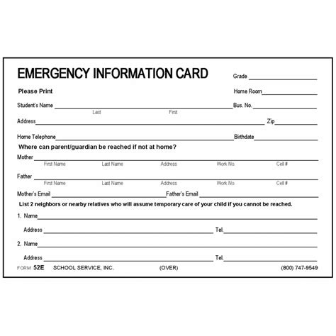 Printable In Case Of Emergency Template Printable Word Searches