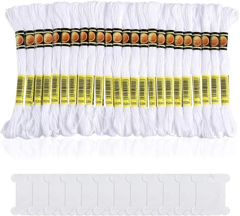 Amazon 12 Skeins Embroidery Floss White Color Friendship Bracelet