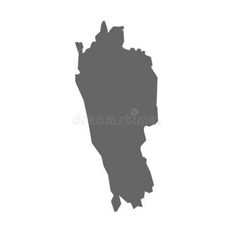 Mizoram Map Of Indian State Mizoram Map Vector Illustration Stock