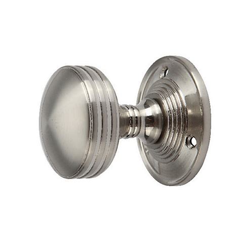 Wickes Rimmed Mortice Door Knob Satin Nickel 1 Pair Uk