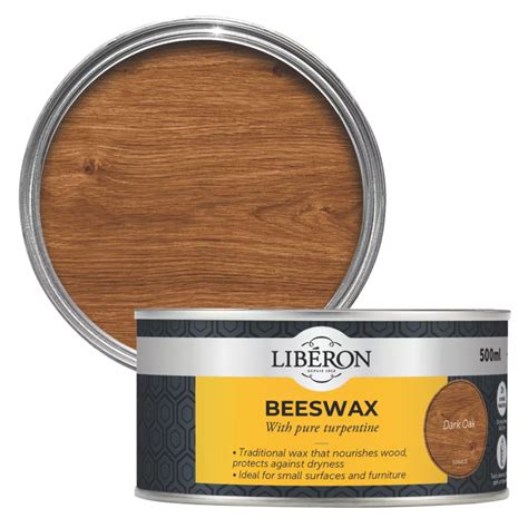 Liberon 500ml Dark Oak Wood Beeswax Screwfix