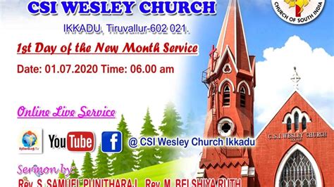 Promise Service July 2020 Csi Wesley Church Ikkadu Youtube