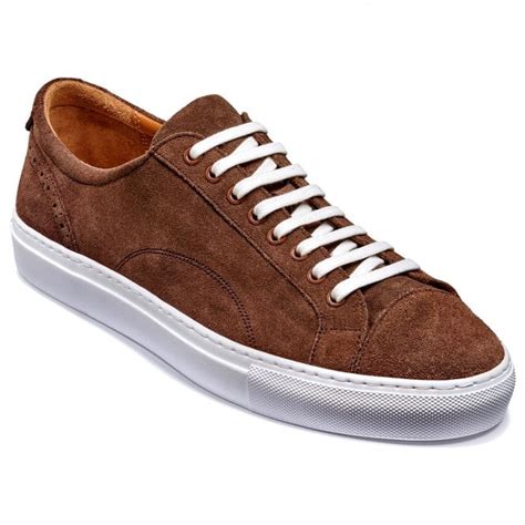 Barker Mens Bert Brown Suede Lace Up Trainers