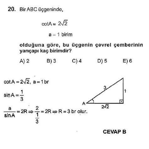 trigonometri çözümlü test soruları 20