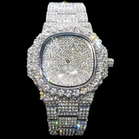 VVS Shine Luxury Full Iced Watch Chronograph Diamond Watch Etsy In