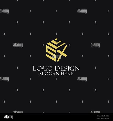 Sx Initial Monogram With Hexagon Shape Logo Creative Geometric Logo